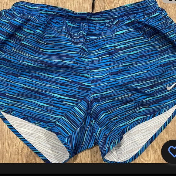 Nike Blue Striped Dri Fit Tempo Running Shorts M - Picture 2 of 8
